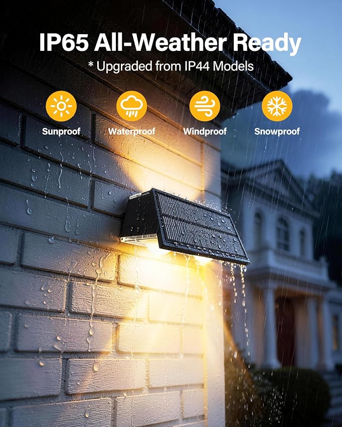 Solar Fence Lights Outdoor, 12 Pack Fence Solar Lights Waterproof | IP65 Fence Lights Solar Powered Up & Down LED Focus, 9 Color Modes, 12H Dusk to Dawn Glow for Pool/Patio/Backyard - Black
