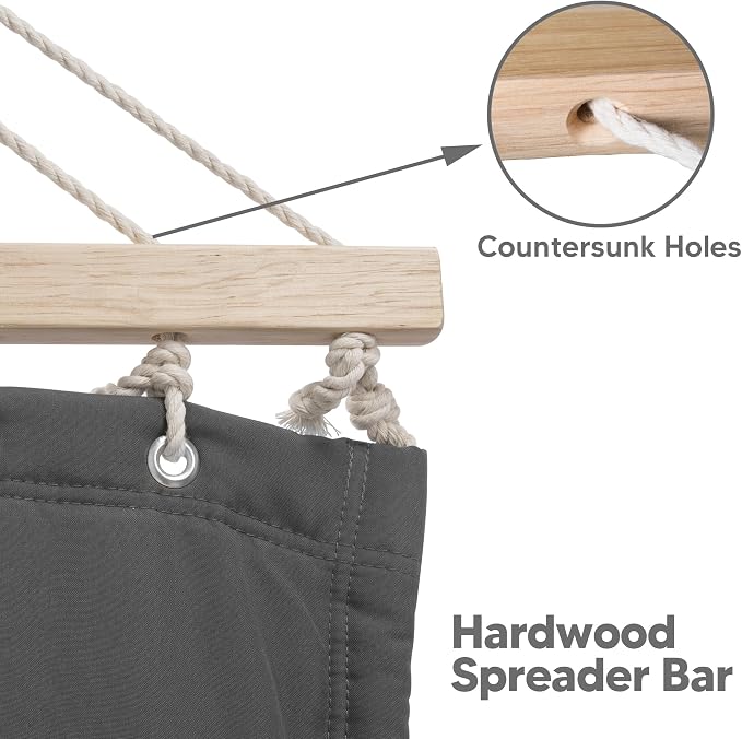 SUNCREAT Hammocks Standing Patio Hammock with Canopy, Portable Hammock with Stand Foldable, Patent Pending, Dark Gray