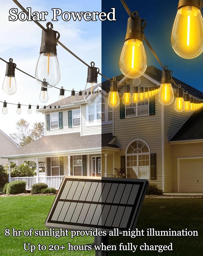 65ft-Solar-Powered-Lights-Outdoor-Waterproof-String Lights-Outside-Patio-Yard-Garden-Fence-Backyard-Deck-Porch-Balcony-Patios-Camping-Battery-Operated-LED-Fairy-Strip-Lighting-Hanging-Edison-Bulbs-S14