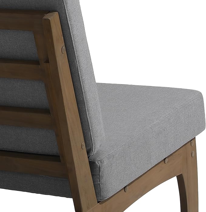 4 Piece Wood Outdoor Patio Frutnire Set, 5 Seater Patio Conversation Sets with Thick Cushions, Outdoor Sectional Furniture with Coffee Table - Gray