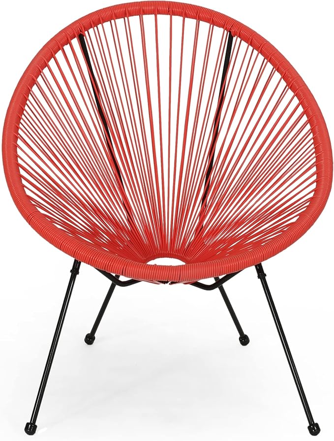 Christopher Knight Home Outdoor Hammock Weave Chair with Steel Frame (Set of 2) - Orange and Black Finish