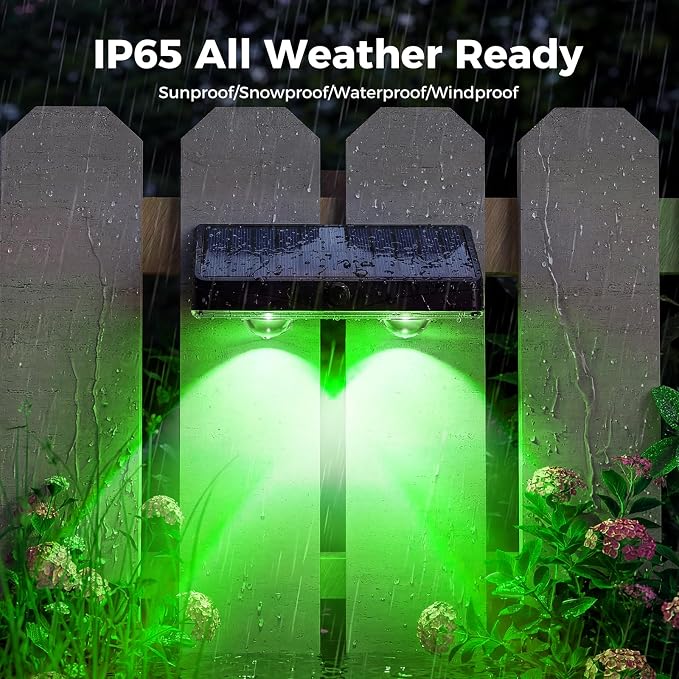 kolpop 12 Pack Solar Fence Lights Outdoor,11 Modes&9 Colors RGB/Cold/Warm White Fence Lights Solar Powered,IP65 Waterproof, 60LM LED Color Changing Solar Lights for Backyard,Wall,Deck,Party,Decor