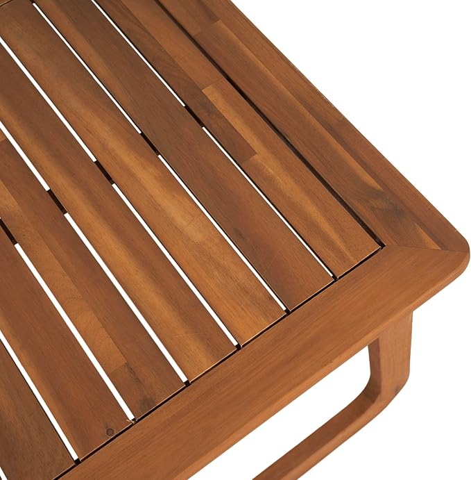Christopher Knight Home Myra Acacia Wood Outdoor Loveseat and Coffee Table Set, 2 Piece Patio Furniture Set with Cushions, Patio Conversation Set with Slatted Design for Backyard, Teak + Beige