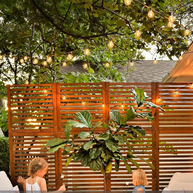 25Ft Outdoor String Lights, G40 Globe Patio Lights with 27 Warm White Incandescent Bulbs (2 Spare) Waterproof Hanging Outdoor Light UL Listed for Backyard Bistro Porch Garden Wedding Party - White