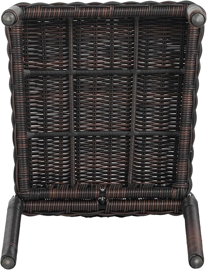 Christopher Knight Home Farley Acacia Wood Outdoor Dining Set for 4, 5 Piece Patio Dining Table and Chair Set, Faux Rattan Outdoor Dining Chair and Table Set, Brown