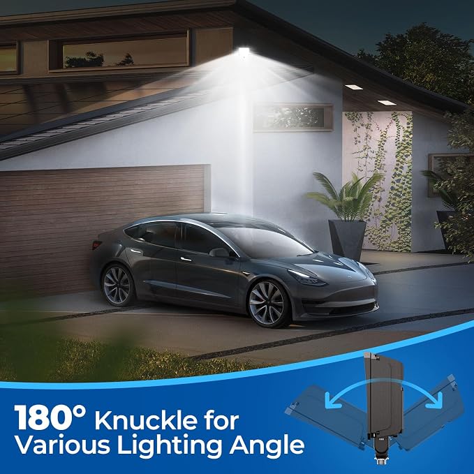 CINOTON 100W 14000LM LED Flood Lights Outdoor, 5000K, ETL Listed, 2 Pack | IP65 Waterproof Exterior Security Wall Pack with 180°Knuckle, 100-277V Outside Aluminum Fixture for Warehouse Porch Garage