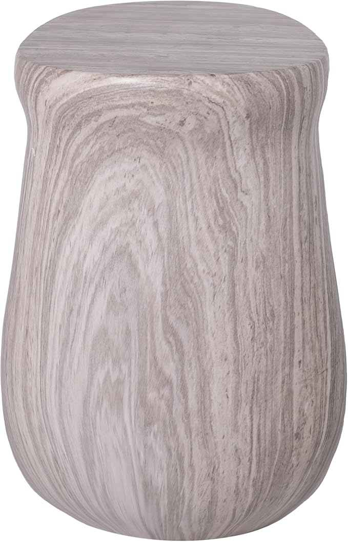 Christopher Knight Home 18.9 Inch Modern U Shaped Accent Table, Sculptural MGO Stone Look Side Table for Indoor Outdoor Garden Balcony Living Room Entryway Bedroom