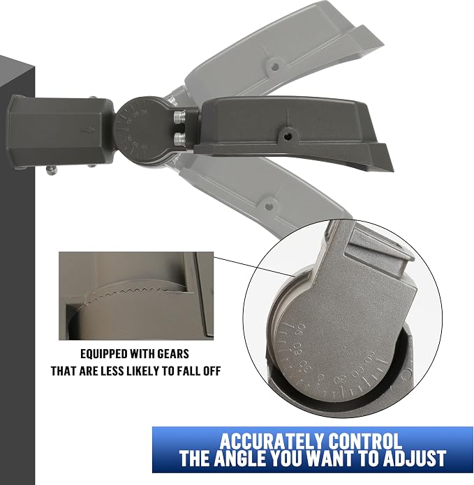 LED Flood Lights Outdoor 35/60/80W and 3000/4000/5000K Adjustable 10400Lm,Dusk-to-Dawn Sensor o Dawn Flood Light for Yard, Garage, Garden,UL Listed,Includes Knuckle Mount
