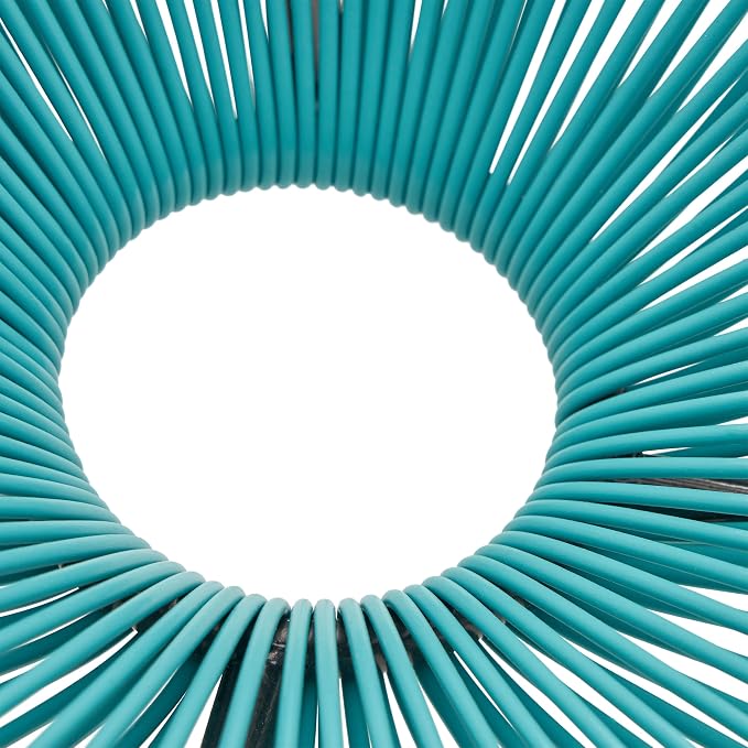 Christopher Knight Home Outdoor Hammock Weave Chair with Steel Frame (Set of 4) - Teal and Black