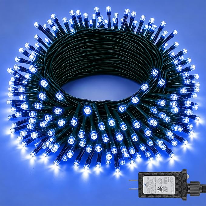 264FT 800 LED Christmas Lights with Timer, Twinkle Fairy Lights String with 8 Flashing Modes String Lights for Indoor Bedroom Outdoor Christmas Trees Garland Wreath Holiday Decorations, Blue