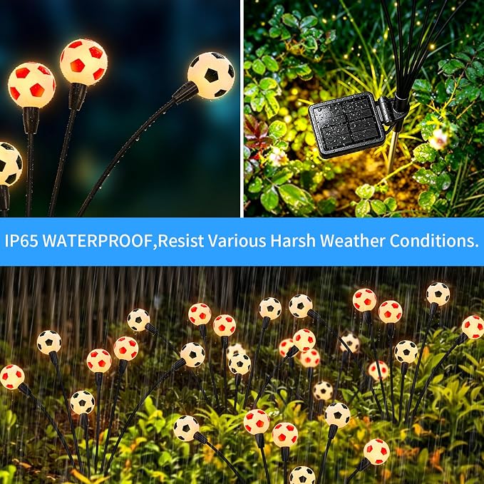 ASMAD Solar Lights Outdoor Waterproof 8 Pack,Soccer Ball Light,Garden Decor | Solar Garden Lights for Outdoor Decor, Patio Decor, Backyard Decor, Outdoor lights, Gifts for Women, Gifts for Men