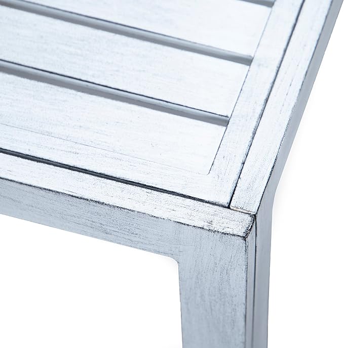 Chelsea Outdoor Coffee Table - Modern Aluminum Patio Center Table, Rust-Proof & Weather Resistant Outside Furniture for Garden, Balcony, Deck, & Backyard - Metal Porch Table, Weathered Grey
