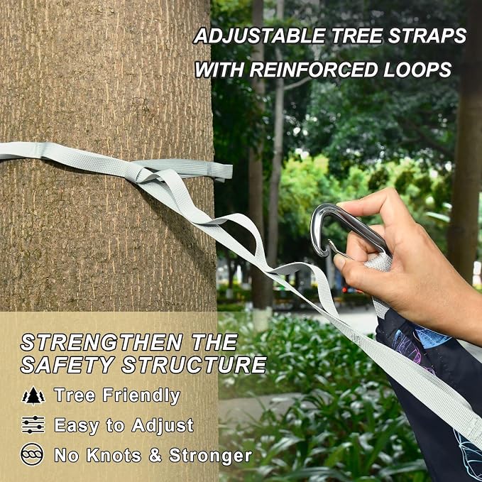 Camping Hammock Outdoor Hammocks for Outside Butterfly Dark Neon Beach Trees Portable Lightweight with Pockets Tree Straps Indoor