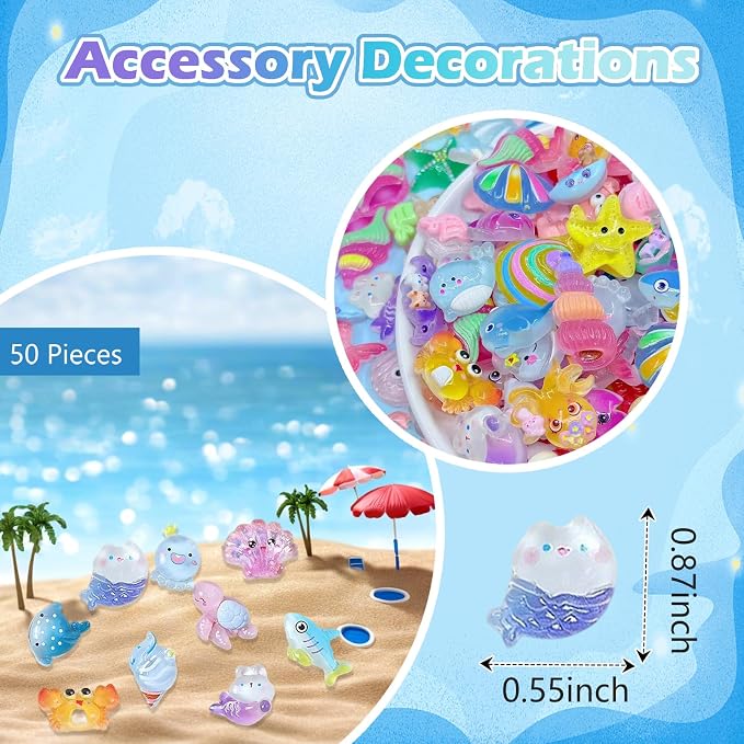 100PCS Ocean Animal Mystery Blind Bag Mini Resin Animals Variety Pack, Tiny Miniature Animal Figurines Bulk, Mini Resin Figures, Surprise Toys for Kids, DIY Crafts, Collectibles, Mini Toys Decorations
