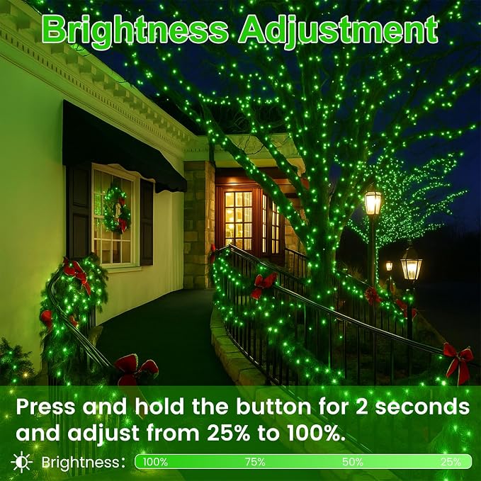 200 LED Connectable String Lights, 66FT Christmas Lights Outdoor Indoor | Green, 13 Modes, Timer, Clear Wire Waterproof Twinkle Fairy Lights Plug in for Bedroom Classroom Patio Xmas Tree Decor