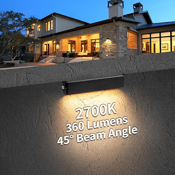 Black 4-Pack 7inch 3W 2700K Soft White Hardscpe Lighting | 12V AC/DC Retaining Wall Lights,Low Voltage Landscape Lighting,Hardscape Paver Light,Outdoor Step Lights