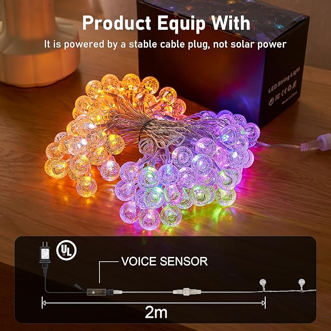 YCoisini 56FT Outdoor String Lights, 100 LED Patio Lights with Remote Control, Voice-Activated & Music Sync Mode, 16 Color-Changing Modes, Waterproof for Patio Garden Party Decor
