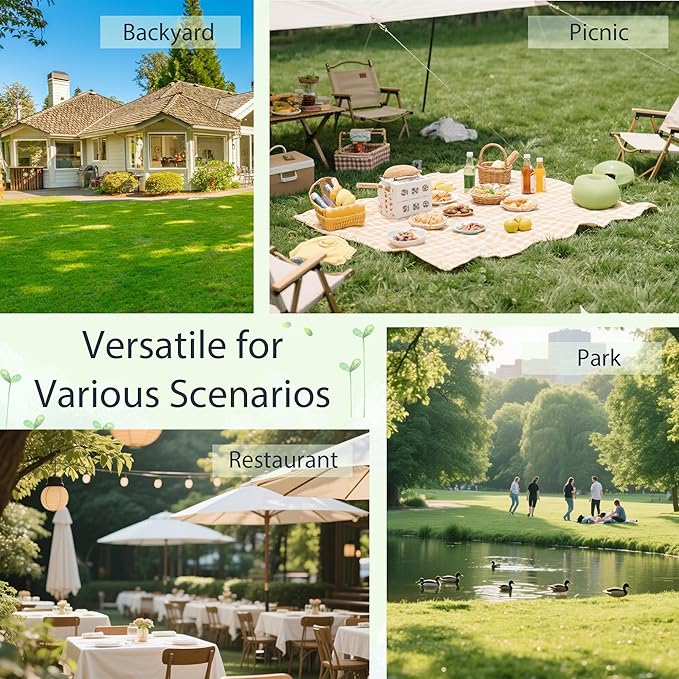 Outdoor Picnic Table with Benches, 6 - Person Picnic Table, Wooden Patio Dining Set, 1.97'' Umbrella Hole, Waterproof and Rounded Corners Design for Backyard, Garden, Park, Restaurant, Picnic, Natural