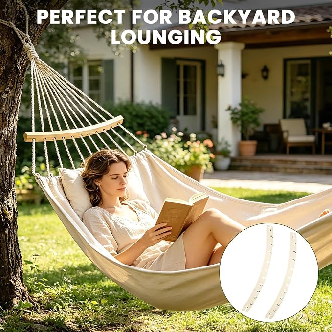 Hammock Spreader - Wooden Portable Support Bar Set, Detachable Hanging Bed Separator Rods, Outdoor Relaxation Accessories for Camping Backyard Patio Garden RV Balcony Tree Yard Park Summer