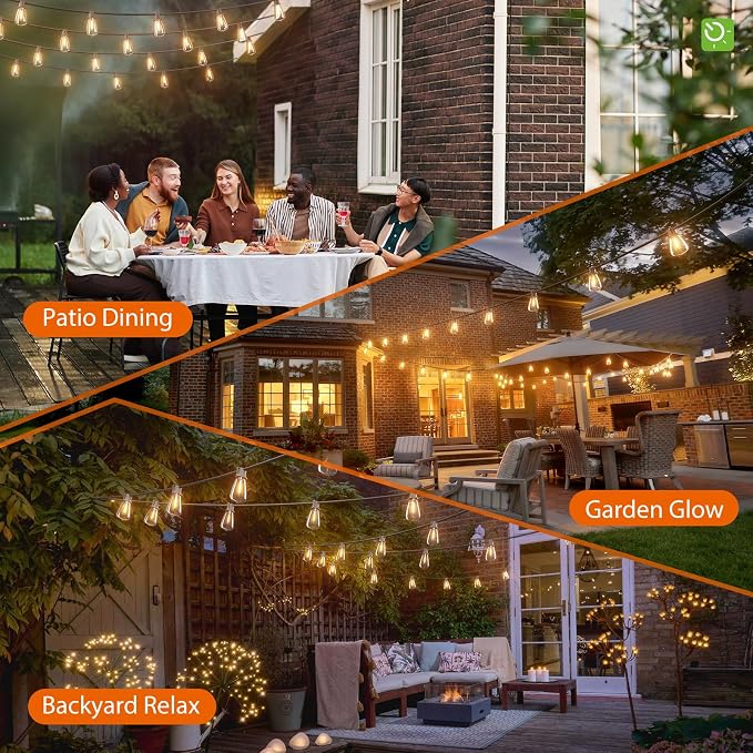 KYY 198FT(192+6) Solar String Lights Outdoor Waterproof with USB & Remote | Dimmable & Timable, Solar Powered Patio Lights with LED Shatterproof Bulbs for Deck Backyard Porch Garden Camping