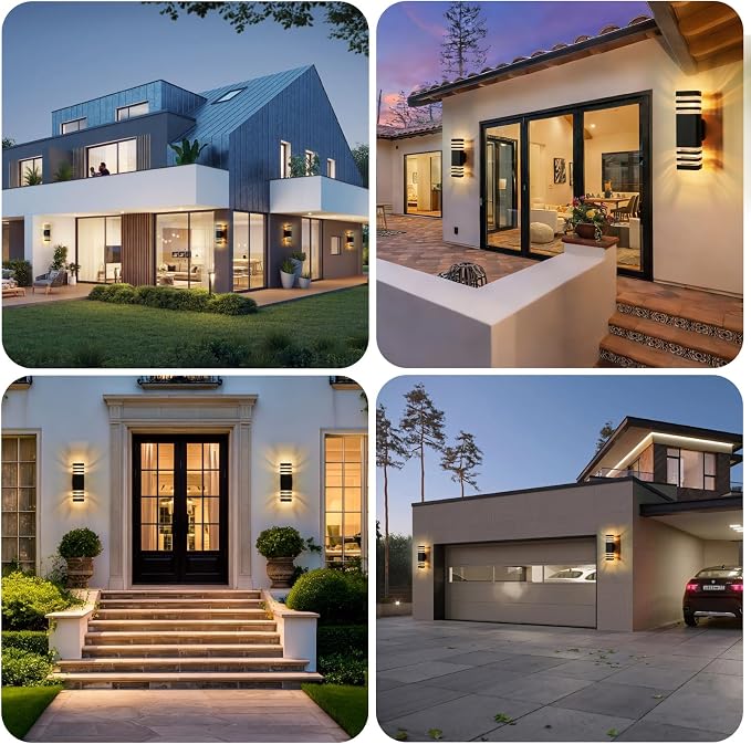 LMP LED Outdoor Wall Light, Aluminum IP65 Waterproof Porch Lights | Up and Down,3000K 5W G10 Bulbs Included,ETL Certified, Outside Wall Exterior Lighting Fixtures for House, Front Door, Garage