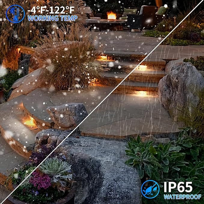Black 12-Pack 7inch 3W 2700K Soft White Hardscpe Lighting | 12V AC/DC Retaining Wall Lights,Low Voltage Landscape Lighting,Hardscape Paver Light,Outdoor Step Lights