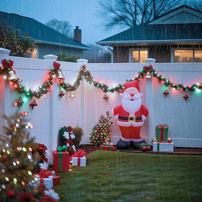 JMEXSUSS 2 Pack Solar Fairy Lights, Each 33FT 100 LED, Red White and Green | Outdoor Waterproof, 8 Modes Solar String Lights for Outside Garden Yard Patio Christmas Decorations