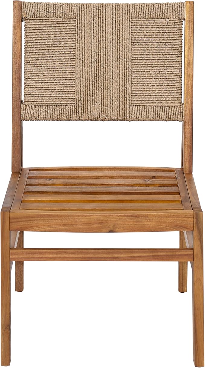 Christopher Knight Home Alan Acacia Wood Patio Dining Set with Bench, Solid Wood Outdoor Dining Table Set for 6, Outdoor Dining Set with Water-Resistant Cushion, Teak+Cream+Brown