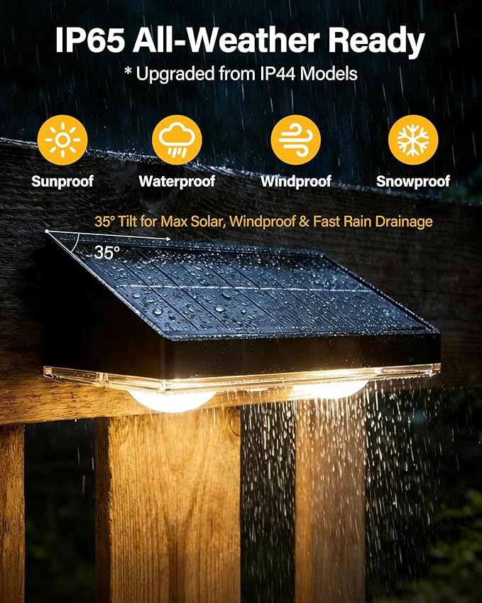 Solar Fence Lights Outdoor, 12 Pack Fence Lights Solar Powered | 85LM Solar Fence Lights, 9 RGB Color Modes, IP65 Waterproof, 12H Dusk to Dawn Glow for Pool/Deck/Patio/Wall/Backyard - Black