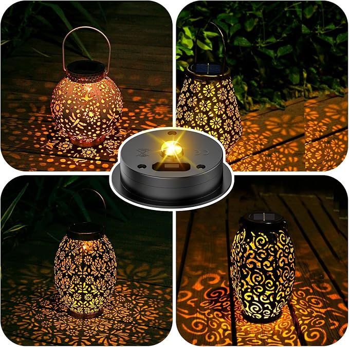 4 Pack Solar Light Replacement Top, 2.76 Inch Waterproof Solar Lantern Light Parts for Outdoor Garden, Pathway, Yard Lights & Decor (Fits Lanterns with 2.36 to 2.76 Inch Openings)