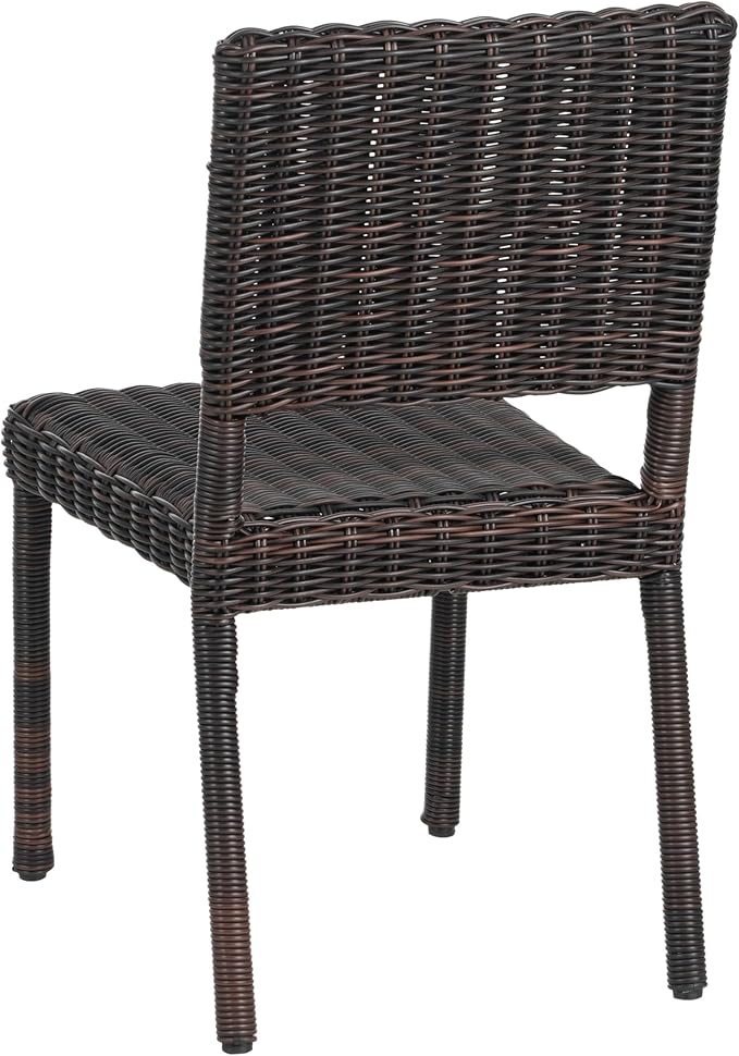 Christopher Knight Home Farley Acacia Wood Outdoor Dining Set for 6, 7 Piece Patio Dining Table and Chair Set, Faux Rattan Outdoor Dining Chair and Table Set, Teak+Brown