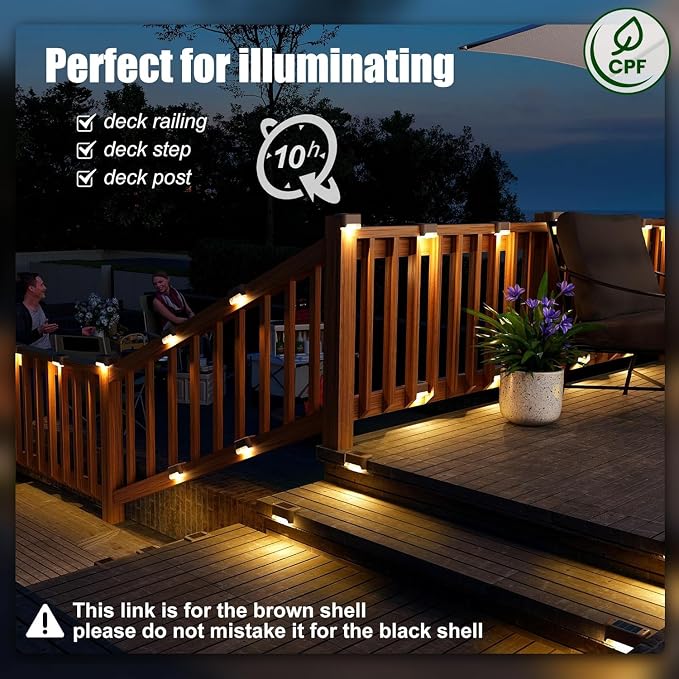 SOLPEX Solar Deck Lights Outdoor 16 Pack,Step Light Waterproof,Warm White | Led Solar lights for Outdoor Stairs,Step,Fence,Yard,Patio and Pathway