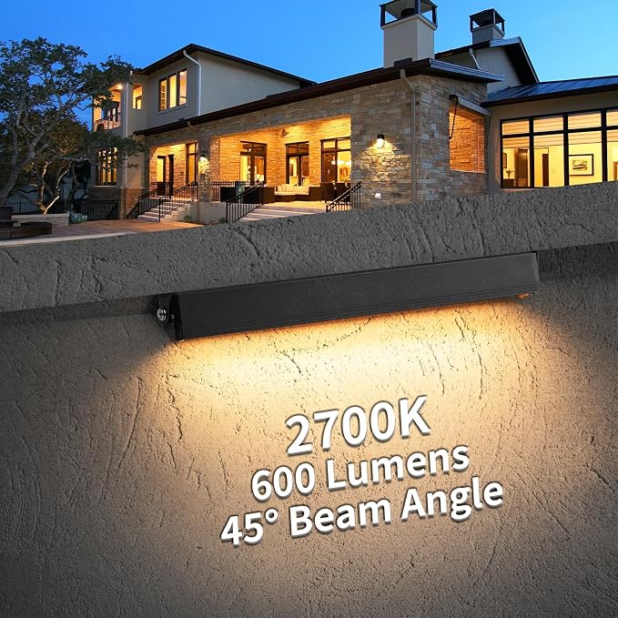 Black 4-Pack 12inch 5W 2700K Soft White Hardscpe Lighting | 12V AC/DC Retaining Wall Lights,Low Voltage Landscape Lighting,Hardscape Paver Light,Outdoor Step Lights