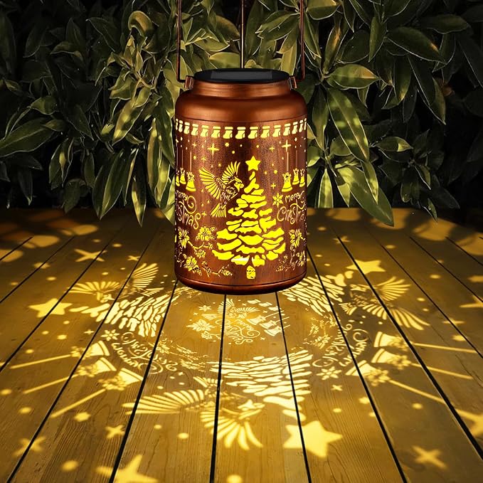 Solar Lanterns Outdoor Waterproof Garden Decor Gifts for Women( Red Bird) | Metal Hanging Solar Lights Birthday Gifts for Grandma Mom Solar Decoration Outside for Yard, Patio, Backyard, Porch