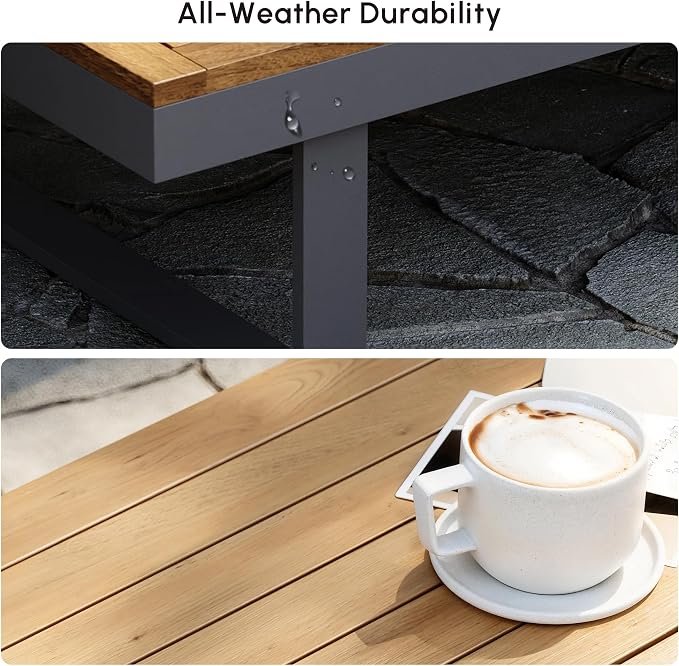 homary 4-Seater Outdoor Conversation Set for Gardens, Decks, and Backyards | Weather-Resistant Patio Sectional Furniture with Cushions and Built-In Side Tables for Gardens, Decks, and Backyards