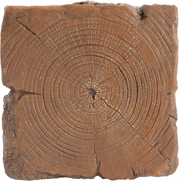 Christopher Knight Home Nataly 18.25" H Small Outdoor Side Table, Stump Shape Carved Garden Stool, Lightweight Concrete End Table, Patio Decorative Home Stool for Balcony Poolside Backyard, Brown