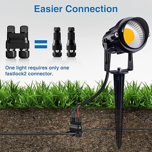 SUNVIE Fastlock2 Low Voltage Wire Connector, Waterproof, 12-18 Gauge, 24PCS | Landscape Lighting Connectors Low Voltage Connectors for Low Voltage Landscape Lights Outdoor Landscape Path Lights
