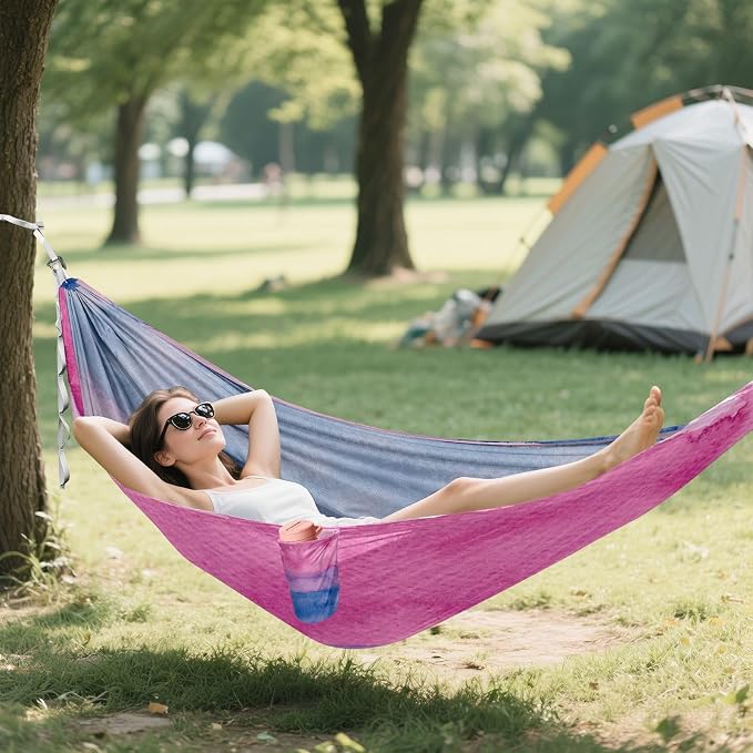 Bisexual Pride Flag Outdoor Hammocks with Hanging Rope Swing Hammock for Outside Patio Backyard Poolside