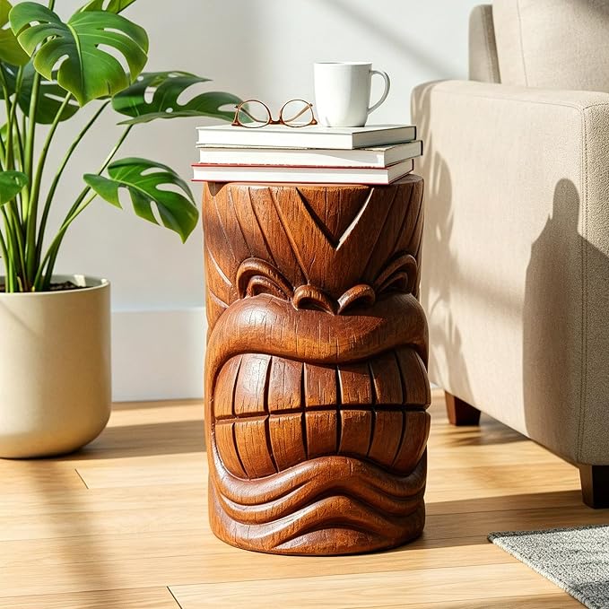 Outdoor Decor Tiki Face Sculpture-Tiki Totem Statues Waterproof Decorative Yard Patio Decorations