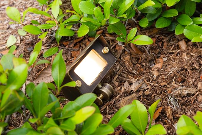 VOLT 10-Pack 12V Gentle Splash Cast Brass Flood Lights (Bronze) | Lamp Ready, Low Voltage, Three Lenses Included, Ideal for Soft Illumination of Outdoor Wall Garden or Yard