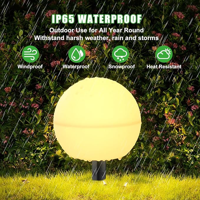 Solar Lights Outdoor Waterproof Decorations, 5 Pack Solar Globe Lights for Outside Color Changing Solar Garden Landscape Lights for Yard Patio Pathway Walkway Wedding Party Decor
