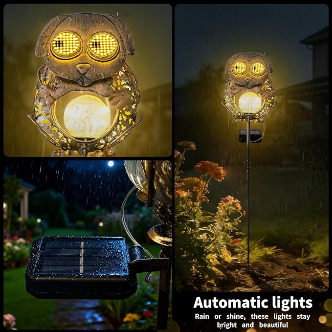 SRNPMIU Solar Lights Outdoor Decor, Solar Dog Yard Decorations Outdoor | Garden Decorative, IP65 Waterproof, Gifts for Women Mom, for Yard Patio Lawn Pathway Landscape