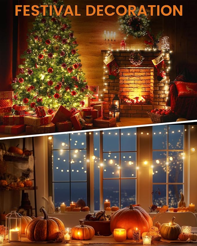 Camping String Lights, Retractable 32.8FT Rechargeable Fairy Light | Quick Storage RGB Flash Lamp Outdoor Waterproof, Portable Hanging Lantern for Outside Tent Patio Awning Garden RV Essentials