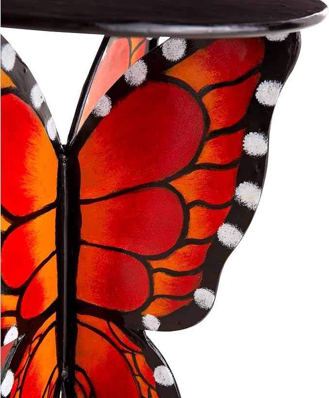 Evergreen Garden Beautiful Indoor Outdoor Metal Side Tables for Your Patio, Lawn, Garden or Home Décor (Butterfly)