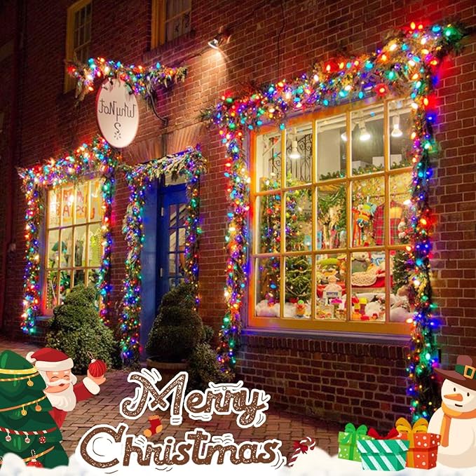 JMEXSUSS 168FT 600 LED Christmas Decor String Lights, Christmas Tree Lights | Multicolor Christmas Lights Indoor Outdoor Waterproof Plug-in for Tree Patio Party Holiday Xmas Decor, Remote, Clear Wire