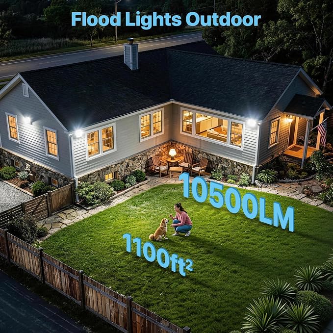 HYPERLITE LED Wall Pack 70W: 10500lm Dusk to Dawn Outdoor Lighting - Industrial LED Wall Lights Out Door 2Packs for House Warehouses Driveway UL Listed