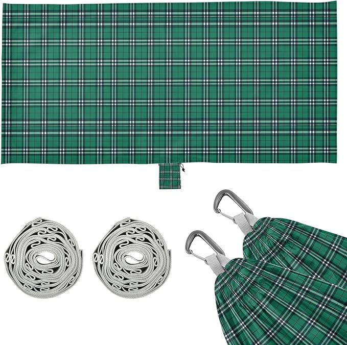 Camping Hammock Outdoor Hammocks for Outside Check Plaid Green 1 Beach Trees Portable Lightweight with Pockets Tree Straps Indoor