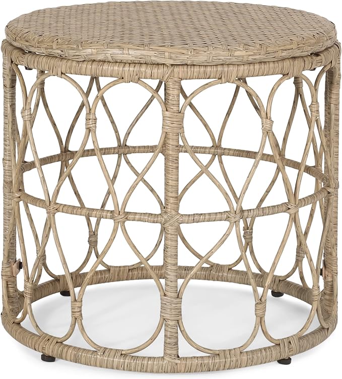 Christopher Knight Home Bruce Outdoor 3 Piece Chat Set with Cushion - Wicker - Light Brown/Beige