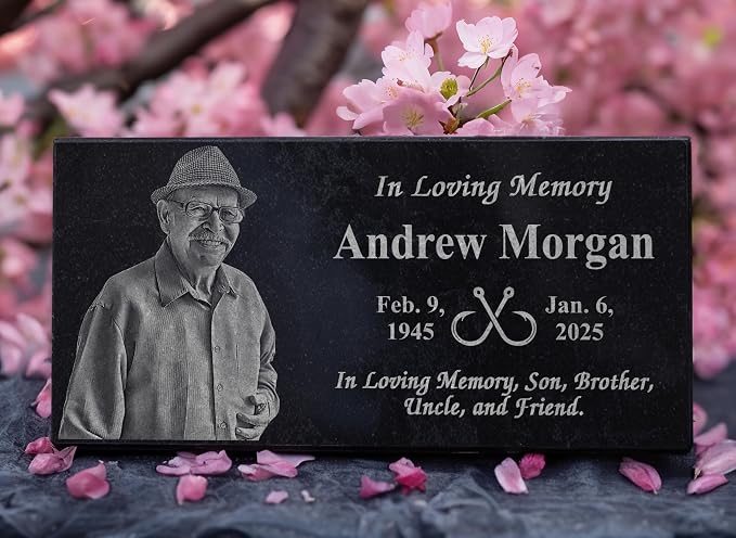 Memorial Headstone for Outdoors | Tombstone for Cemetery | Weatherproof Grave Marker | Memorial Cross | Yard Plaque | Decorations for Celebration of Life