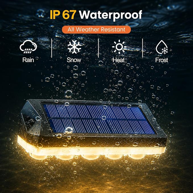 Tenmiro Solar Fence Lights Outdoor 6 Pack, 40 Modes RGB & Cold/Warm White Wall Lights with 5 Lens, IP67 Waterproof Dusk to Dawn Outside Lighs for Backyard, Patio, Yard, Pool, Deck, Railing Decor